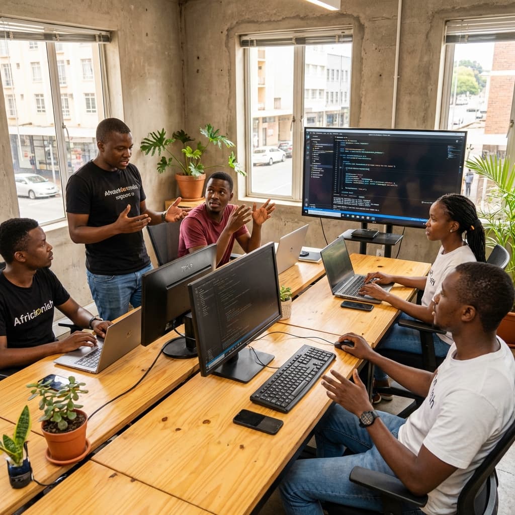 African youths working in tech